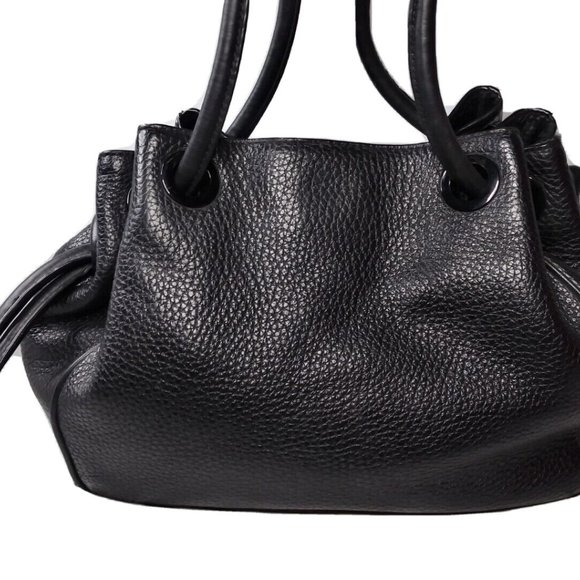 Michael Kors Handbag Purse Dalia 30T6GDYE3L Drawstring Pebbled Leather Black - Picture 2 of 9